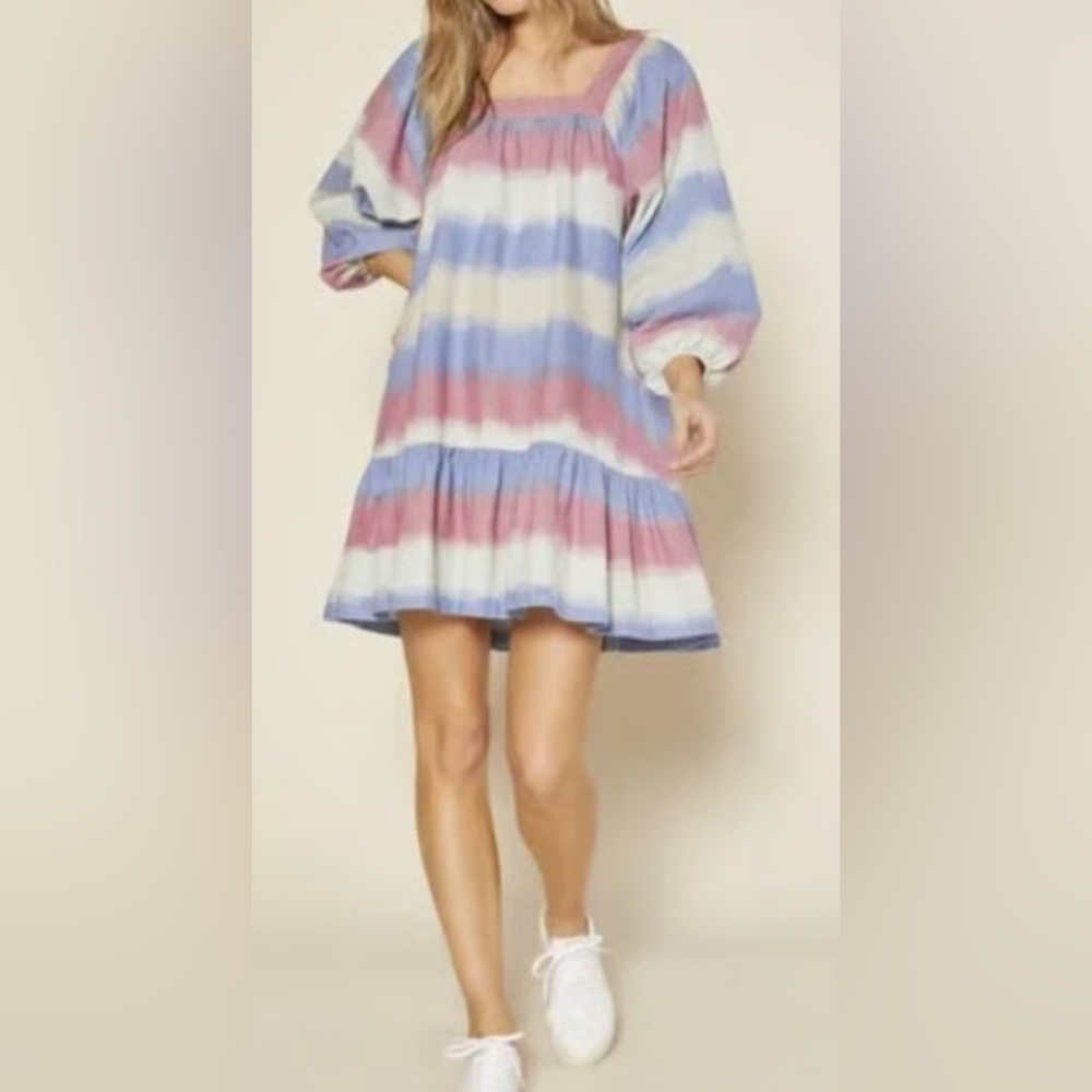 Outerknown + Piece & Co Miro Dress Striped Multicolor  - NWT - Size M Cotton
